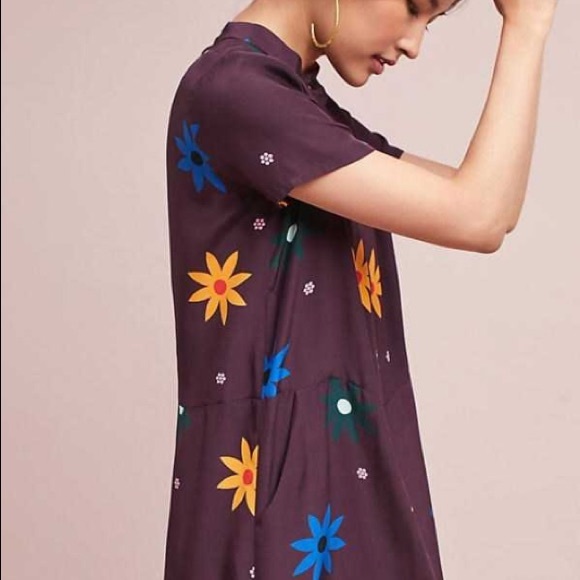 Anthropologie Dusen Dusen Purple Daisy Dress sz S - Picture 2 of 7